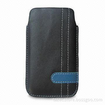 Leather Cases, Available in Various Colors, Used for Apple's iPhone, with Pulling Strap